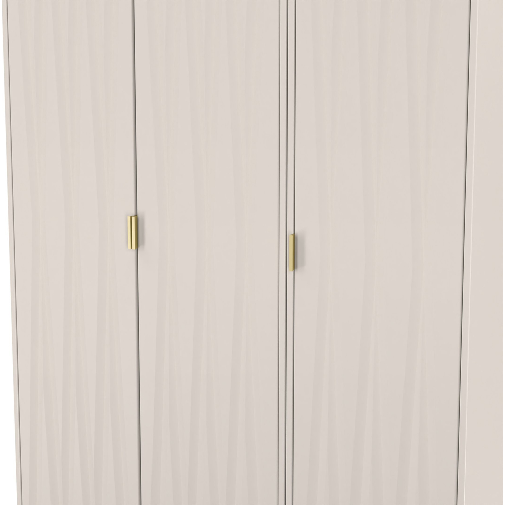 Crowndale Diamond 3 Door Kashmir Matt Tall Wardrobe Ready Assembled Image 4