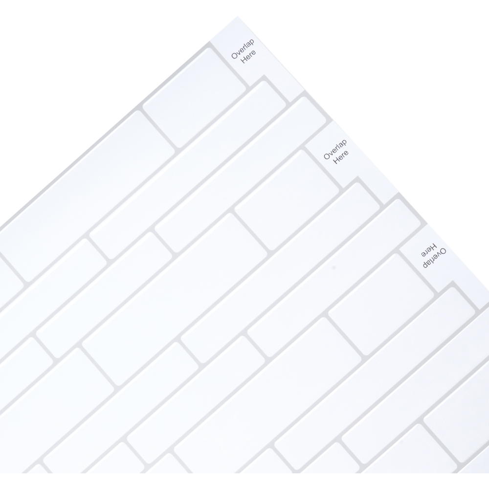 Living and Home Brick Effect White Self Adhesive Wall Tile Sticker 10 Pack Image 4