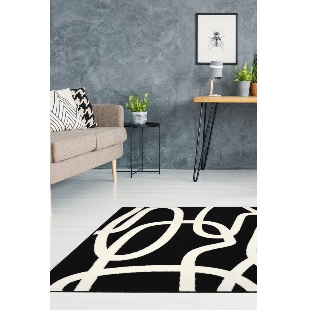 Homemaker Maestro Squiggle Black Rug 200 x 290cm Image 6