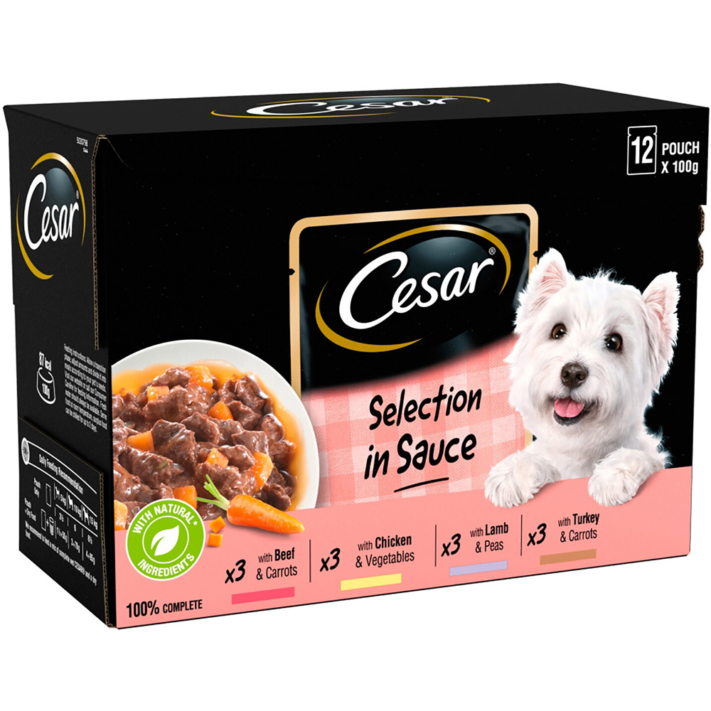Cesar Selection in Sauce Mixed Dog Wet Food Pouches 100g Image