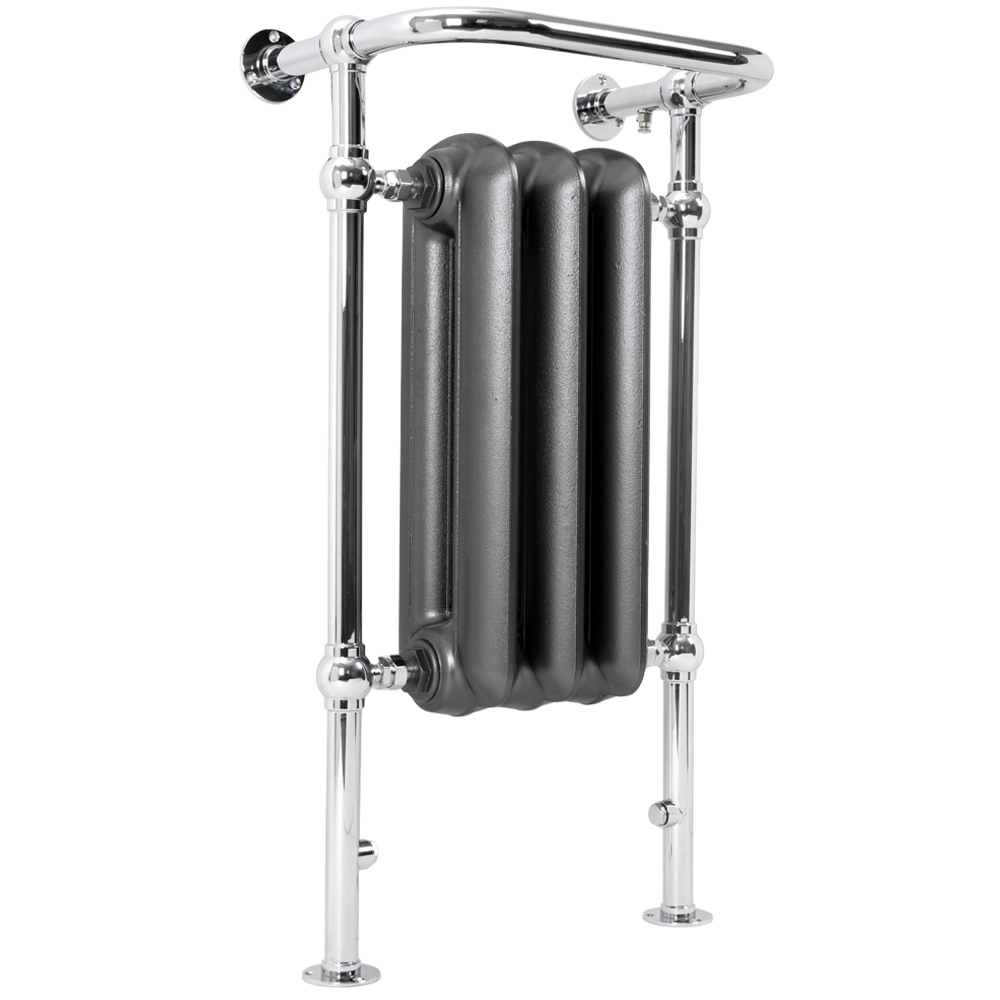 Terma 1217BTU Raw Metal and Chrome Heated Towel Rail 900 x 490mm Image 1