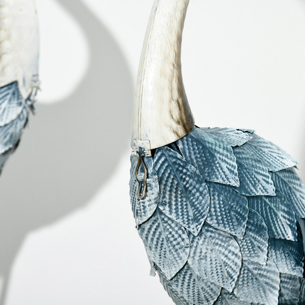 Outsunny Multicolour Steel Crane Statue Set Garden Ornament 2 Pack Image 3