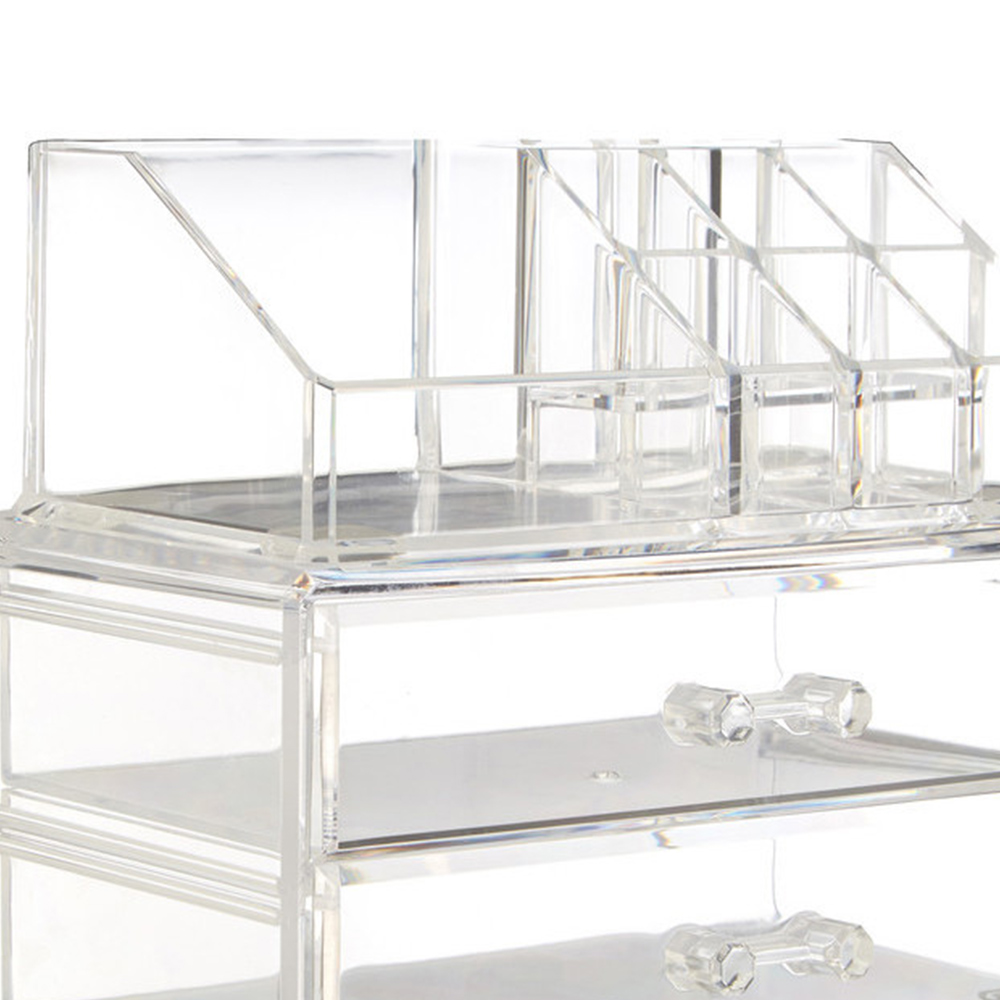 Premier Housewares Clear Cosmetic Organiser with Removable Top Shelf Image 5