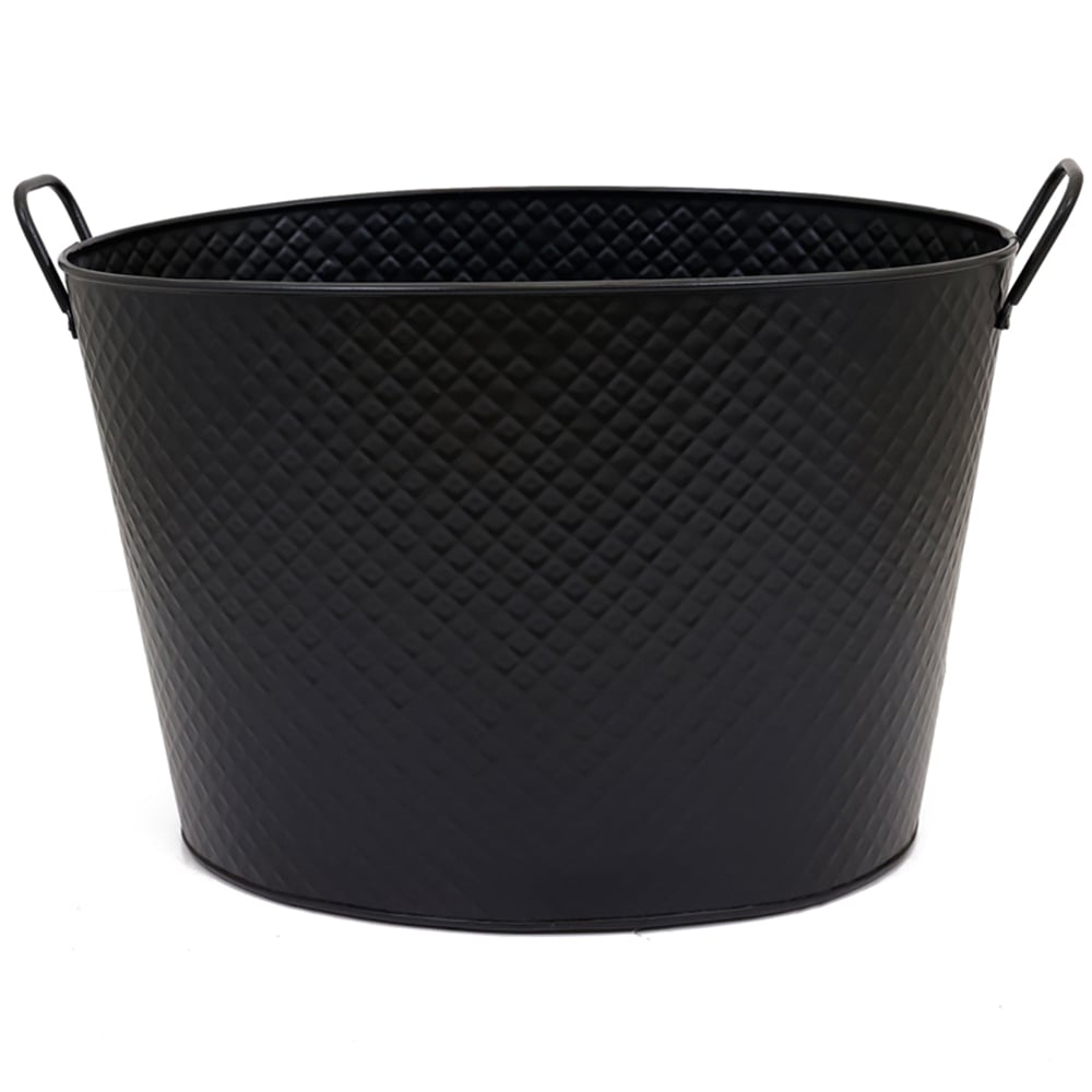 Charles Bentley Large Black Diamond Embossed Oval Bucket Image 1