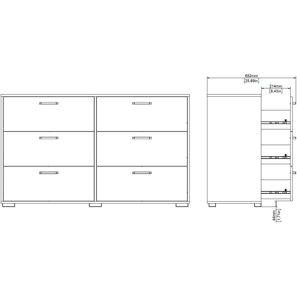 Florence Sofia 6 Drawer Jackson Hickory Chest of Drawers Image 8