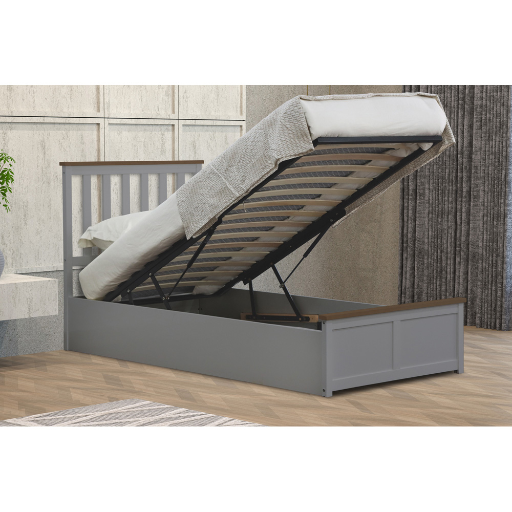 Comfy Living Single Grey Gas Lift Ottoman Bed Image 5