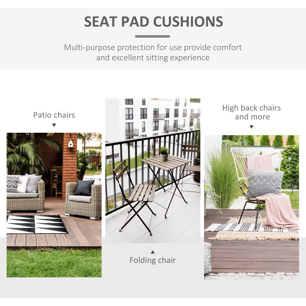 Outsunny Cream White Garden Chair Cushion with Ties 45 x 45cm 2 Pack Image 6