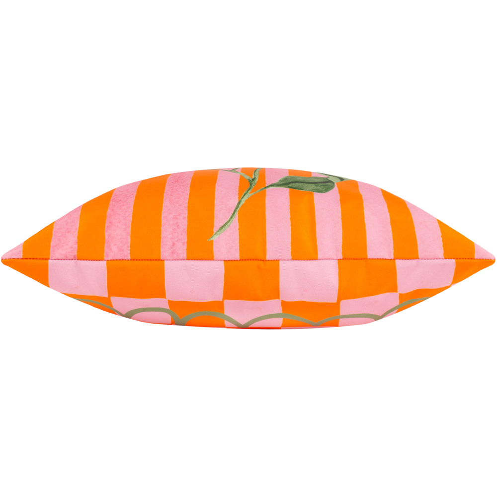 furn. Oranges Orange Striped Outdoor Reversible Cushion Image 3