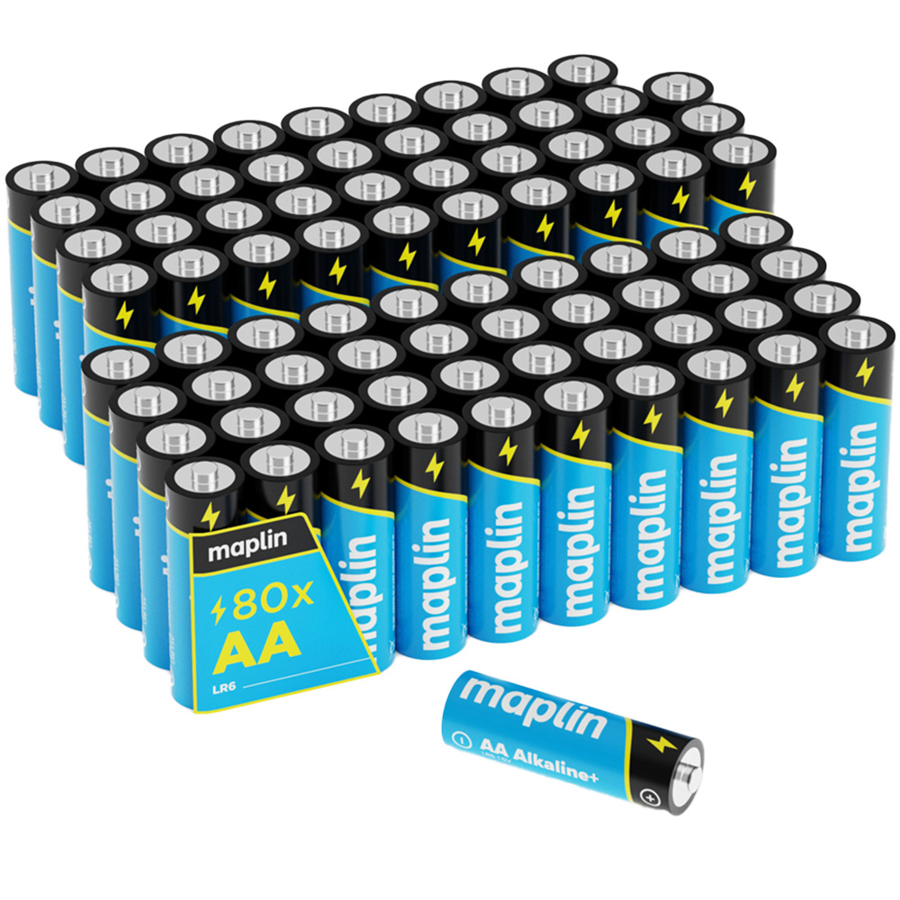 Maplin AA LR6 80 Pack 1.5V Extra Long Life Alkaline Batteries Image 1