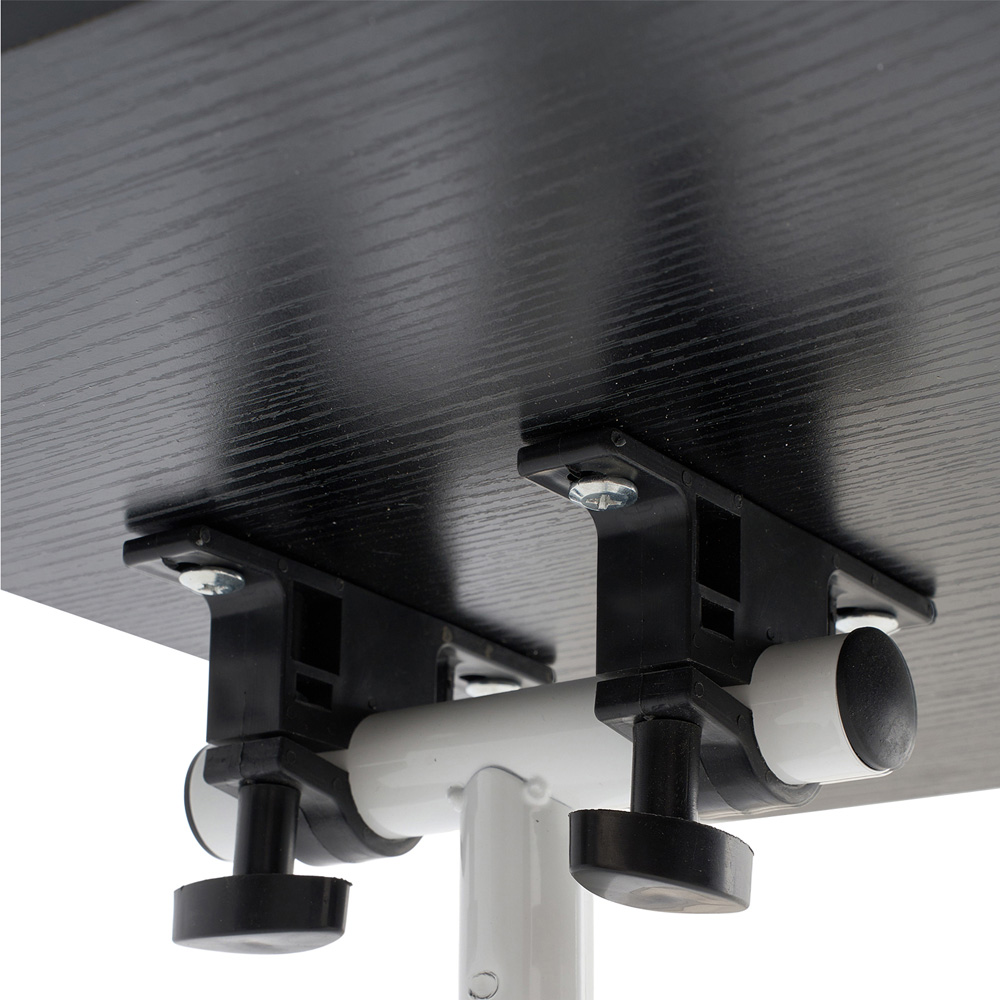 Living and Home Black Adjustable Mobile Table with Foldable Top and Lockable Castors Image 5
