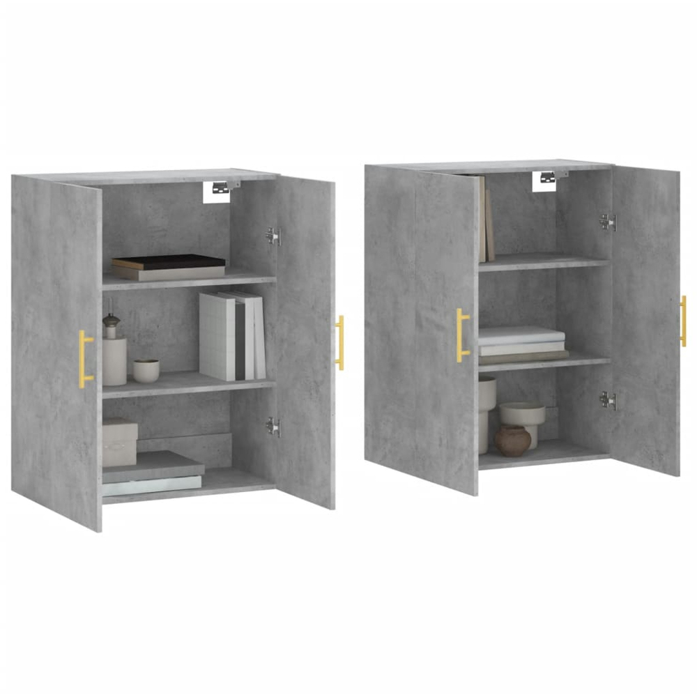 vidaXL 2 Door Concrete Grey Wall Mounted Cabinet 2 Pack Image 3