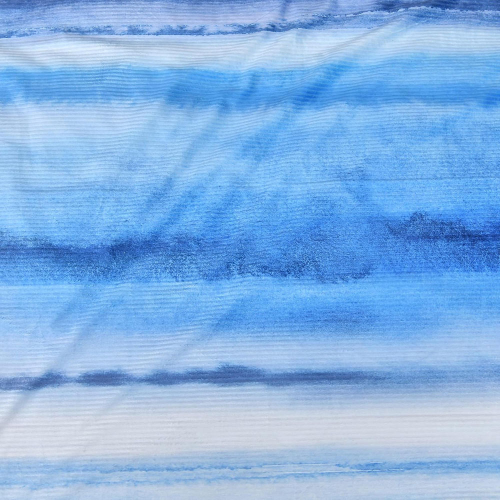 Smart Living Super King Size Blue Ribbed Velvet Duvet Cover Set Image 6