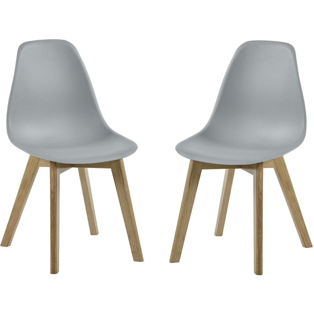 Julian Bowen Agatha Set of 2 Grey Plastic Dining Chair Image 2