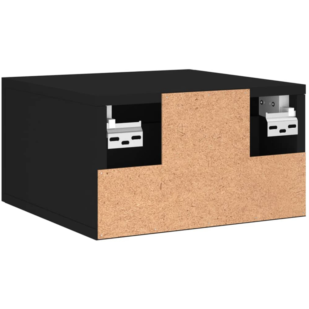 vidaXL Single Drawer Black Wall Mounted Bedside Table Image 8