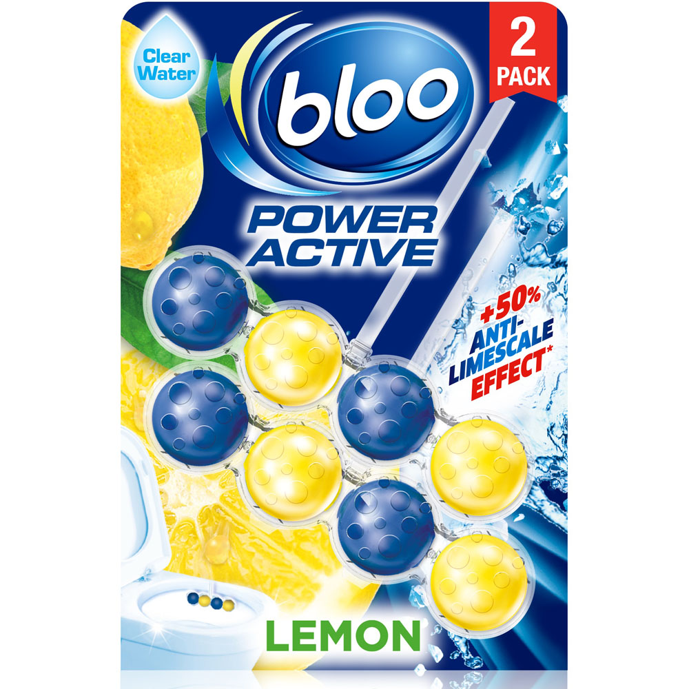 Bloo Power Active Lemon Toilet Block 2 x 50g Image 1
