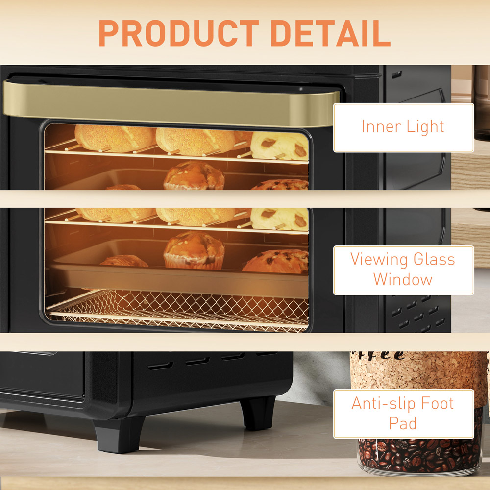 HOMCOM 800-202V70BK Black 10L Electric Air Fryer Oven 1000W Image 8