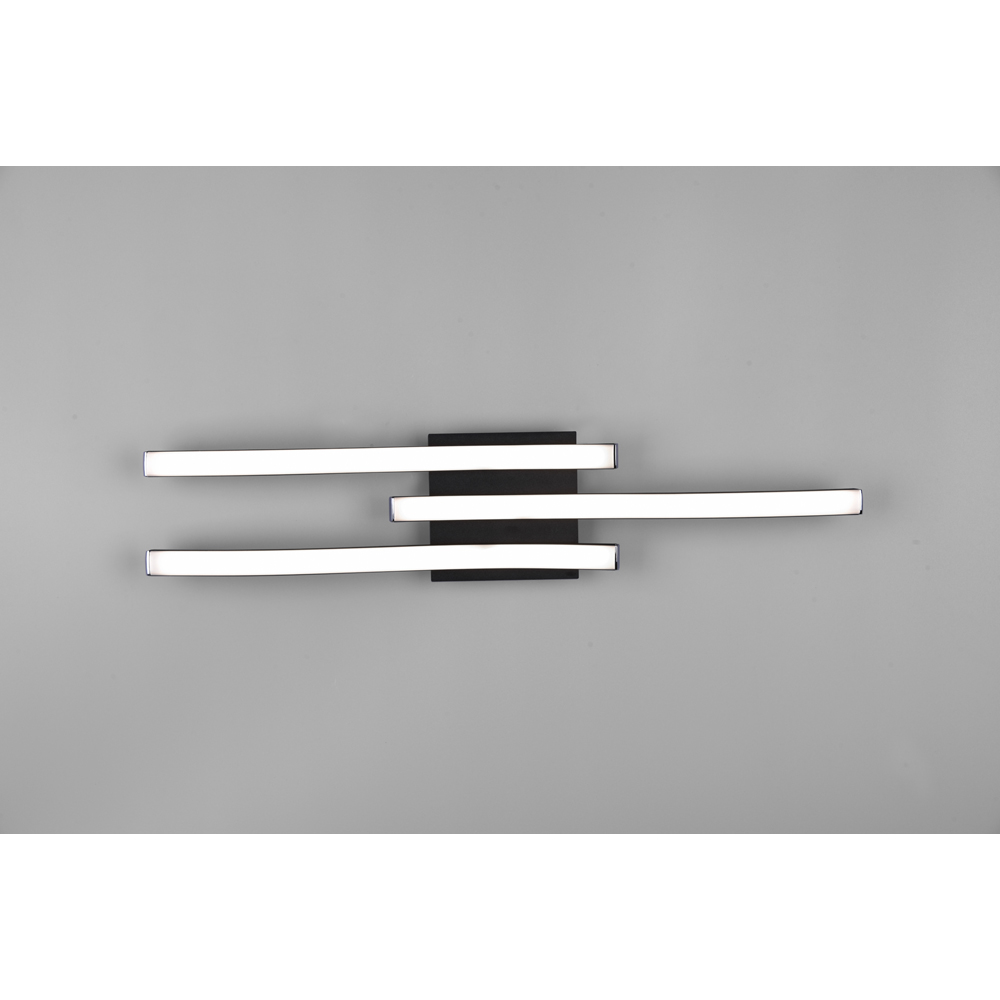 TRIO Route Matt Black 2 Light LED Ceiling Light Image 3