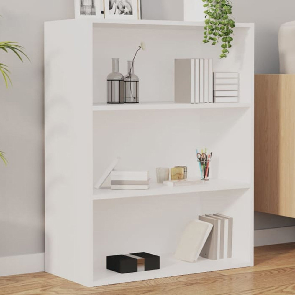 vidaXL 3 Shelf White Wall Mounted Cabinet Image 1