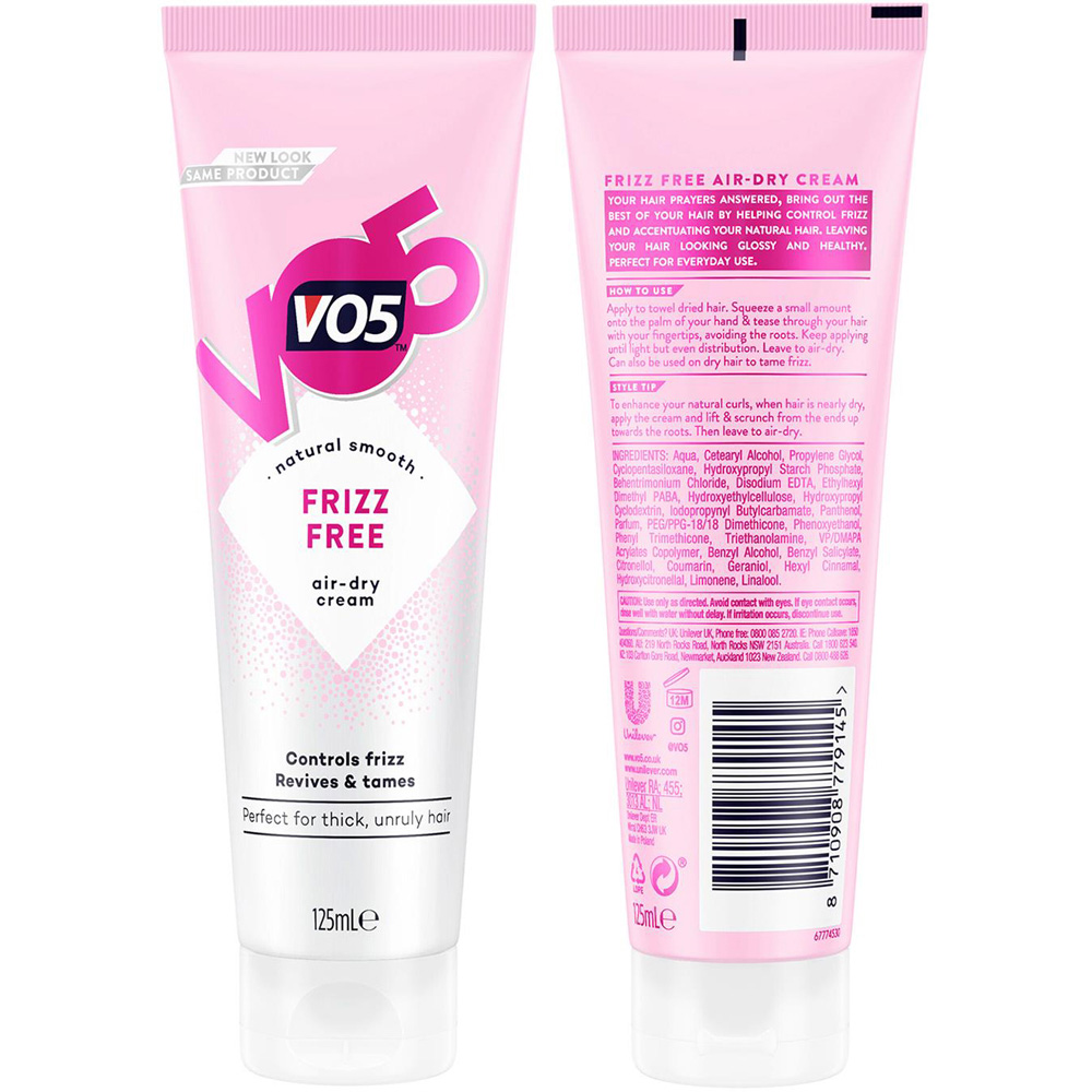 VO5 Frizz Free Air-Dry Lightweight Non-Greasy Hair Cream 125ml 3 Pack Image 4