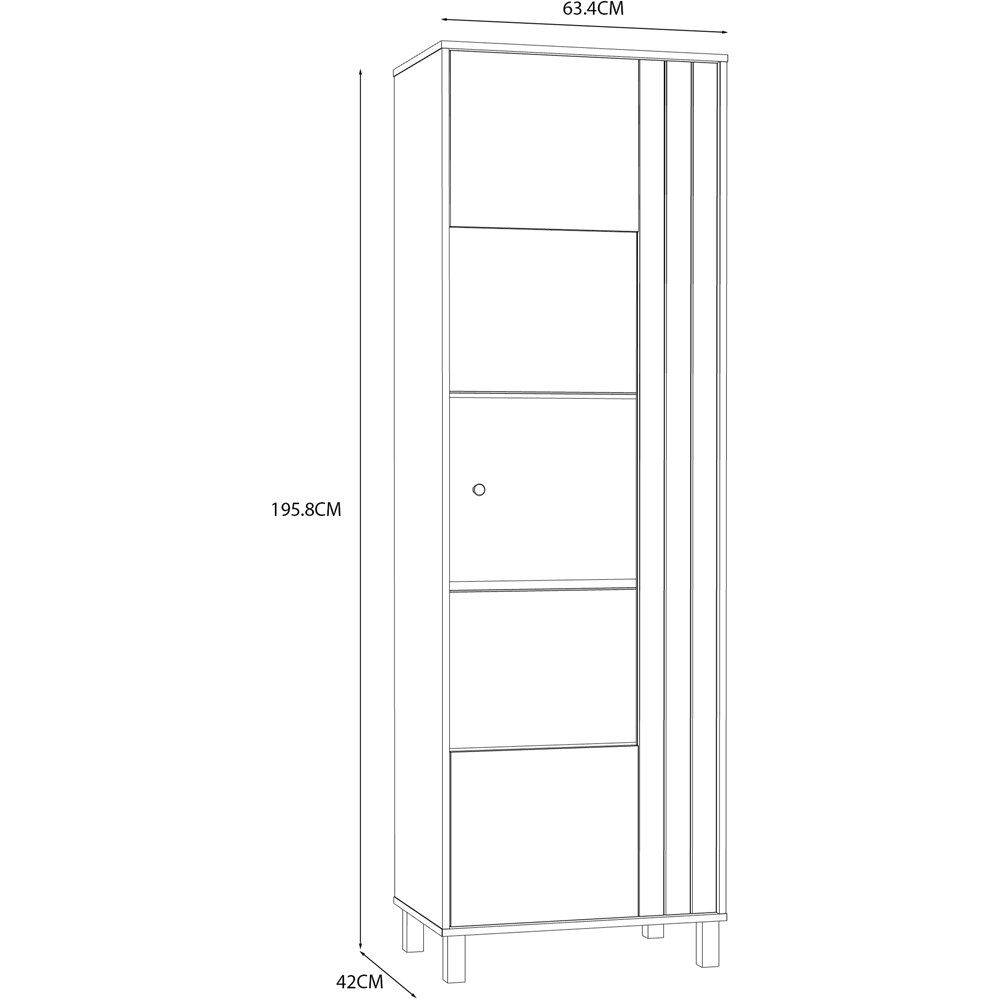 Florence Grafton Single Door Cream and Oak Glass Display Cabinet Image 8