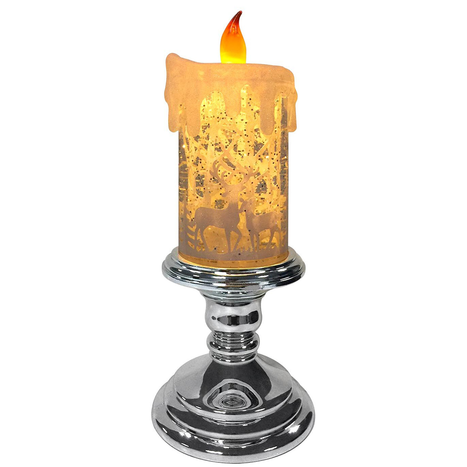 Frosted Fairytale Warm White Christmas Water Spinning LED Candle Image