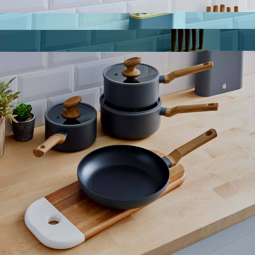 Swan 4 Piece Nordic Grey Pan Set Image 2