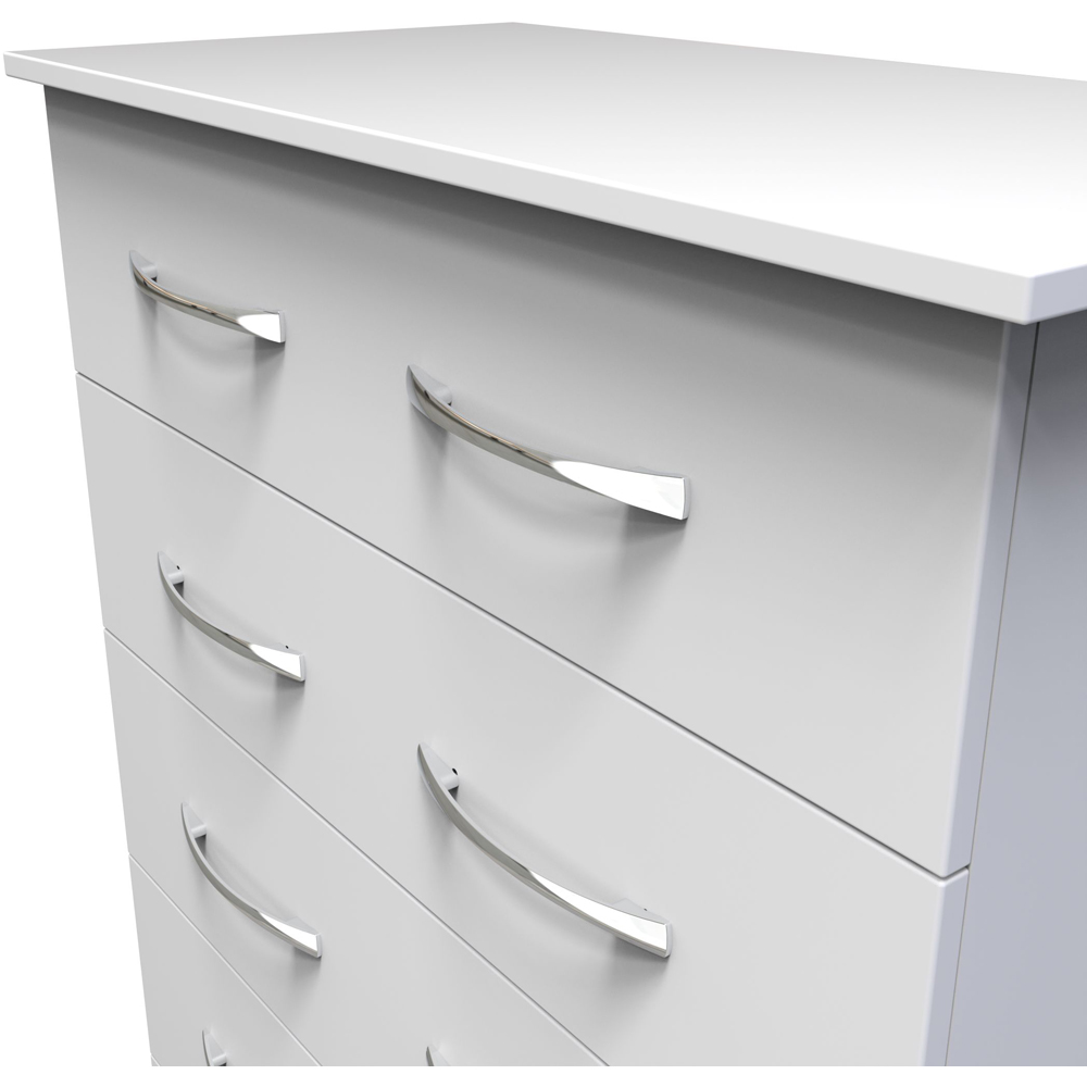 Crowndale Avon 5 Drawer Matt White Chest of Drawers Ready Assembled Image 5