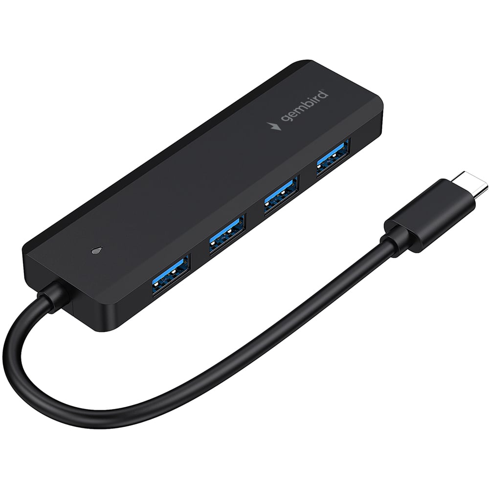 Gembird Black Type C to 4 Port USB 3.1 Hub 10.2W Image 1