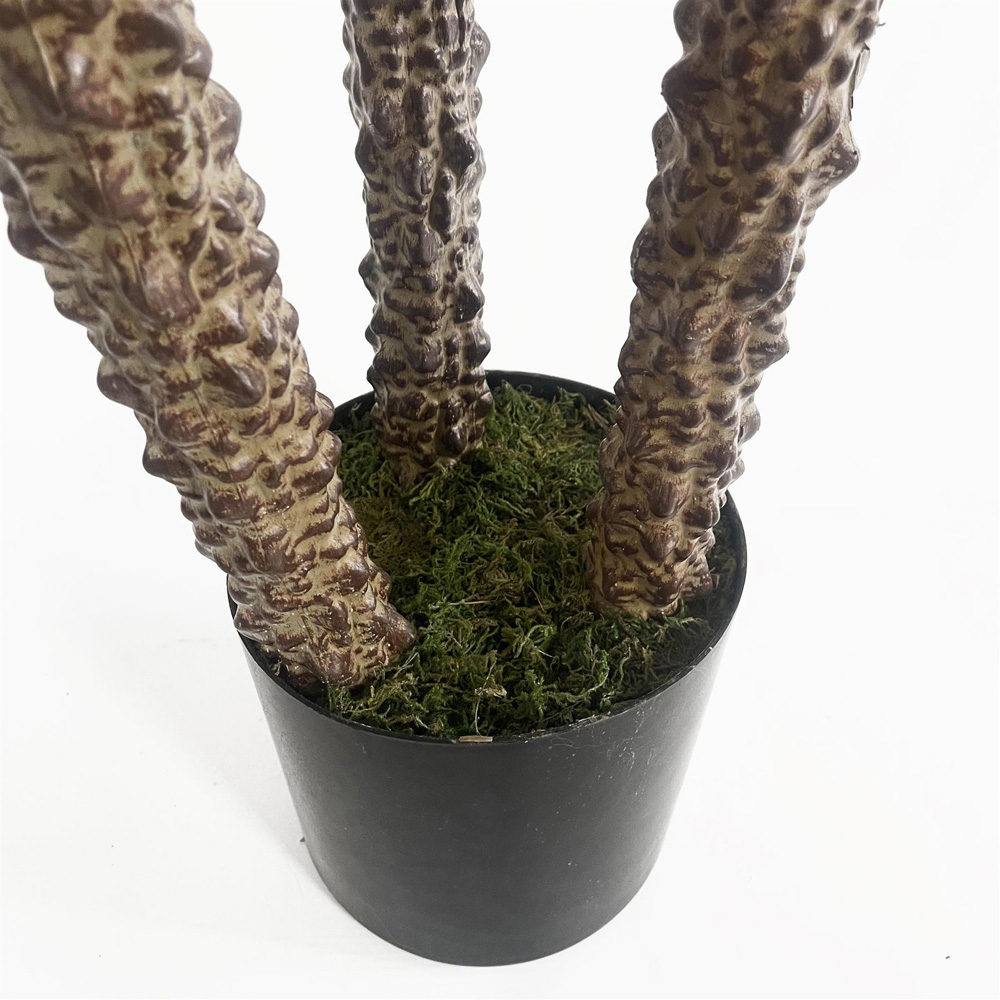 Leaf Dark Brown and Red XL Spiky Triple Yukka Artificial Tree Pot 5ft Image 5