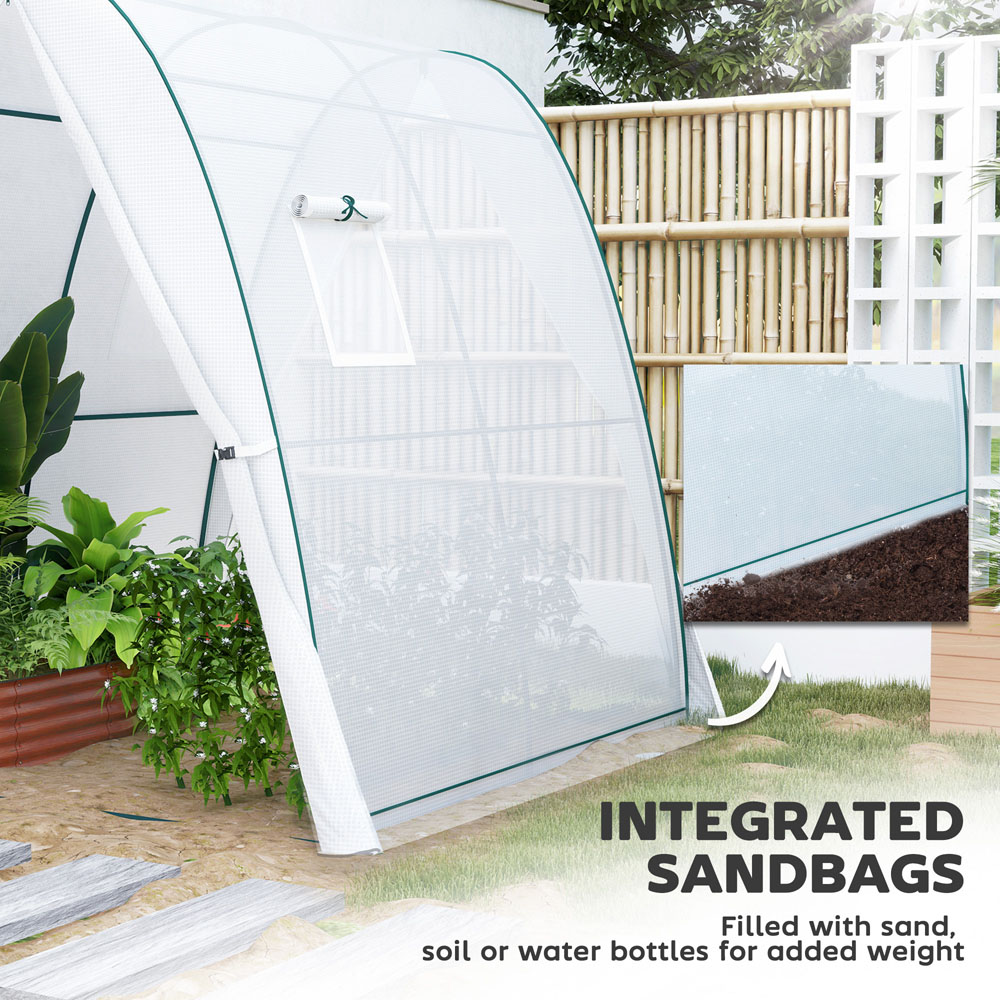 Outsunny 2 Door White Portable 5.9 x 5.9ft Greenhouse Image 5