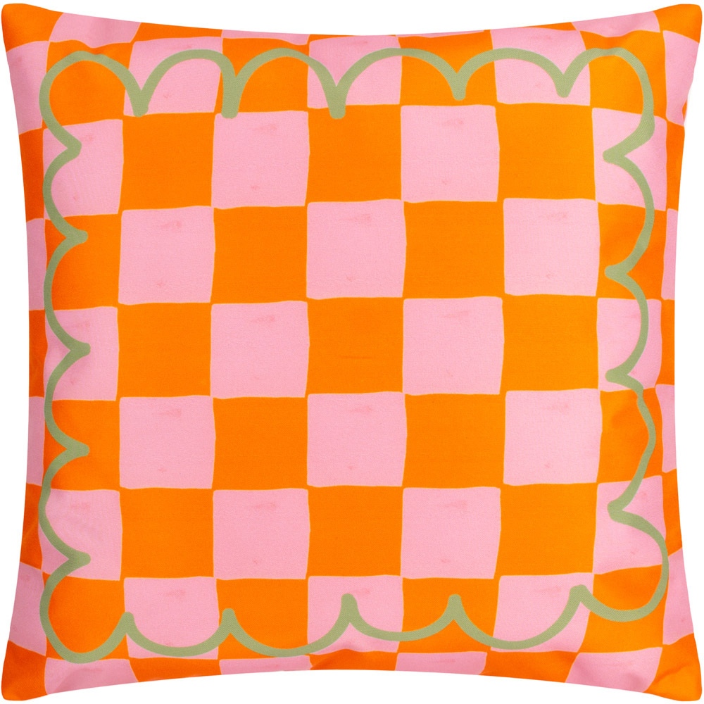furn. Oranges Orange Striped Outdoor Reversible Cushion Image 4