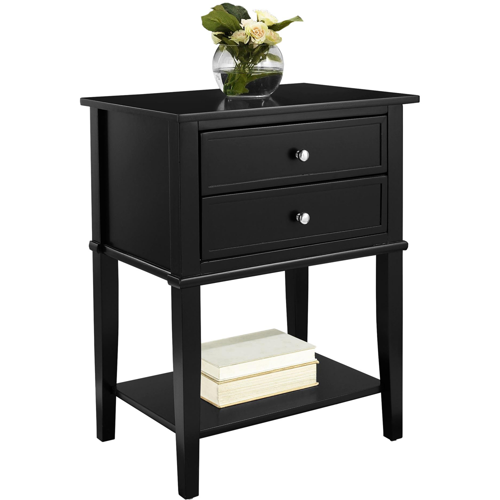 Dorel Franklin 2 Drawer Black Accent Table | Wilko
