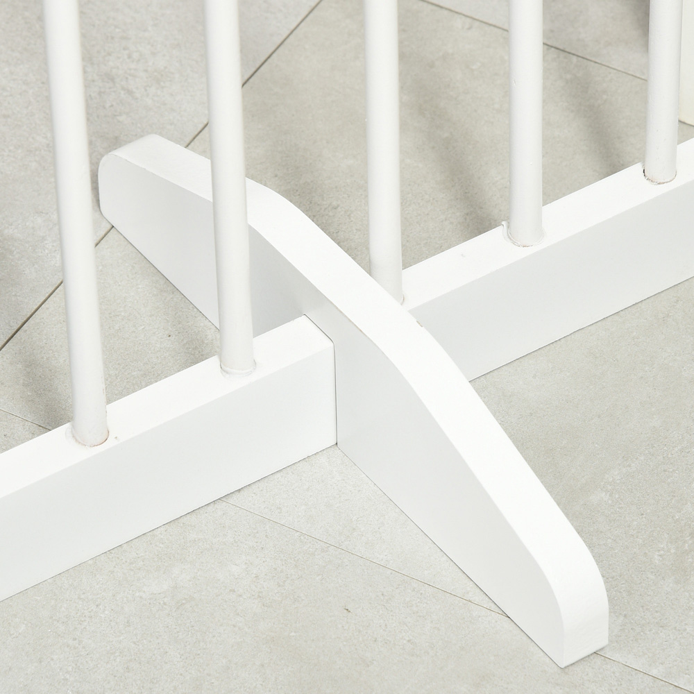 PawHut White 3 Panel Freestanding Pet Safety Gate with Support Feet Image 4