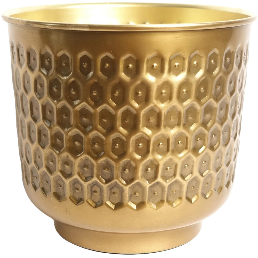 Leaf Gold Honeycomb Metal Planter 20cm Image 2