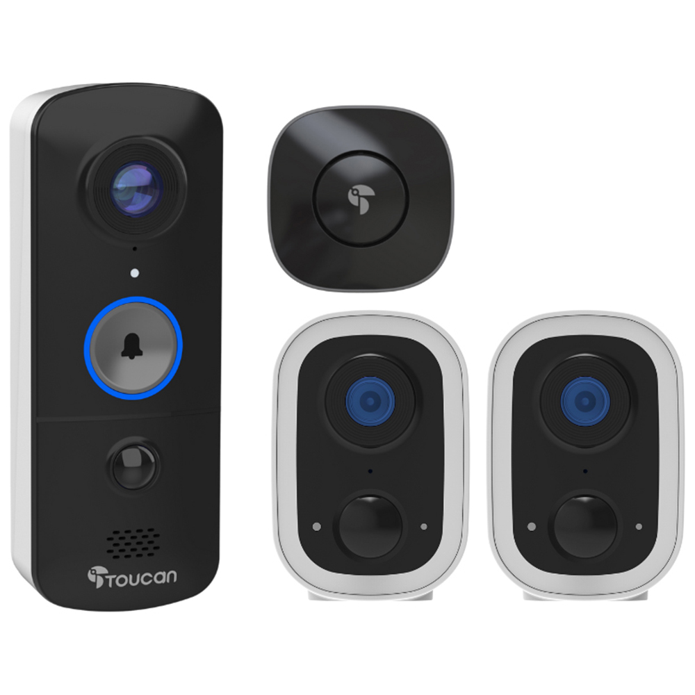 Toucan V3 Wireless Video Doorbell with S4 Security Camera 2 Pack Image 1