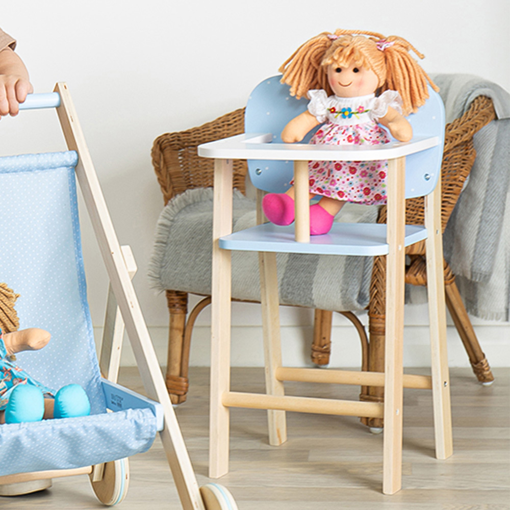Bigjig Toys Tidlo Dolls High Chair Blue Wilko