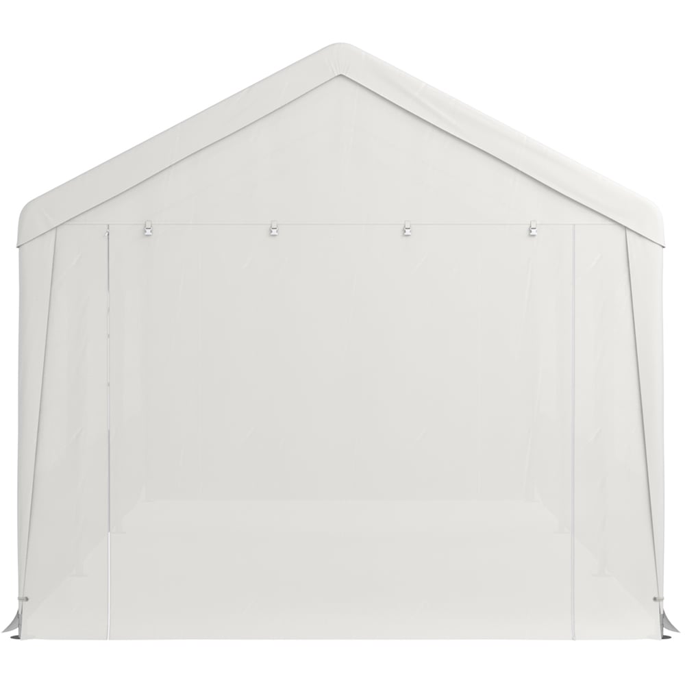 Living and Home Outdoor Canopy Steel Carport with Removable Door 9.8x 19.5ft Image 4