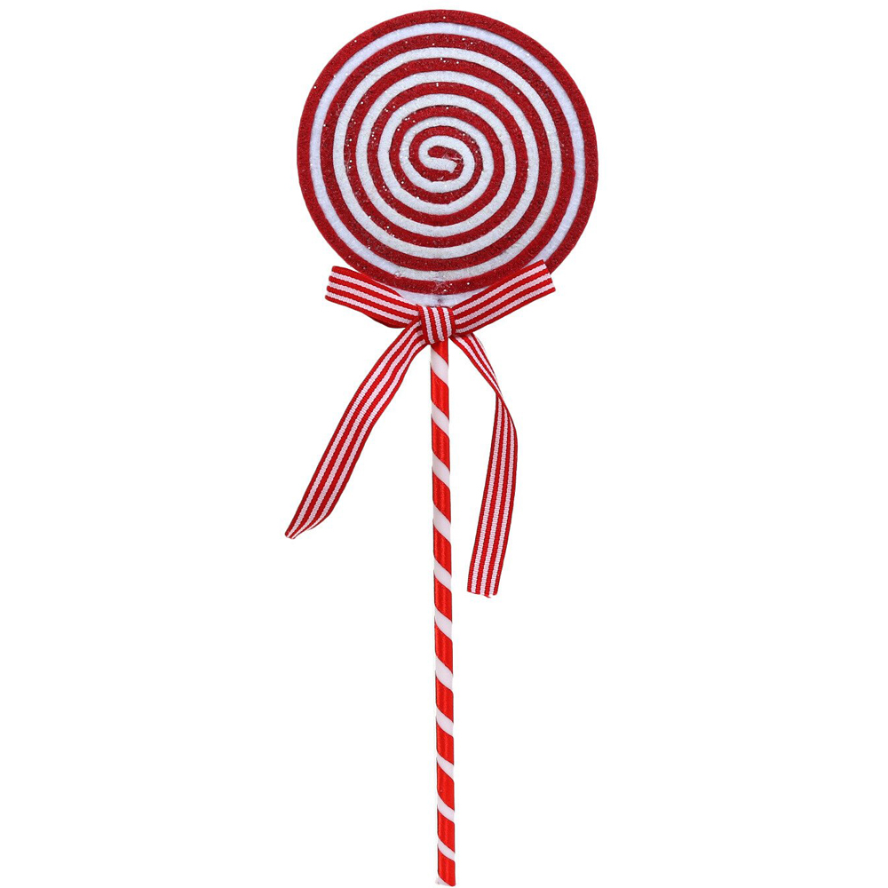 Candy Cane Lollipop Pick - Red Image 1