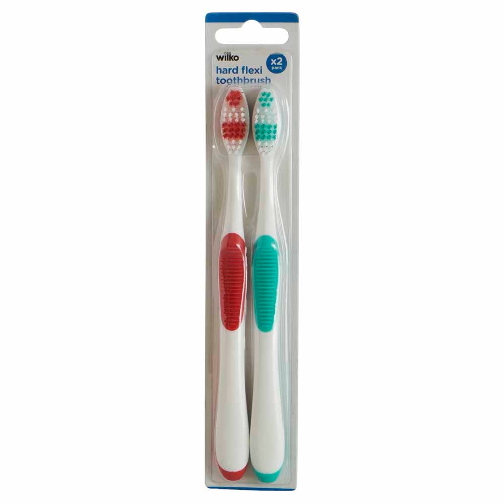 Wilko Flexi Toothbrush Hard 2 Pack Image 1
