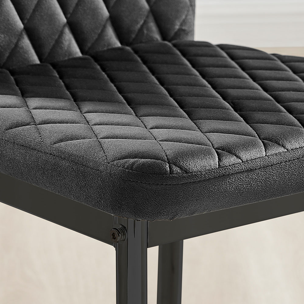 Furniturebox Lucia Valera 4 Seater Dining Set Grey Gloss and Black Image 7