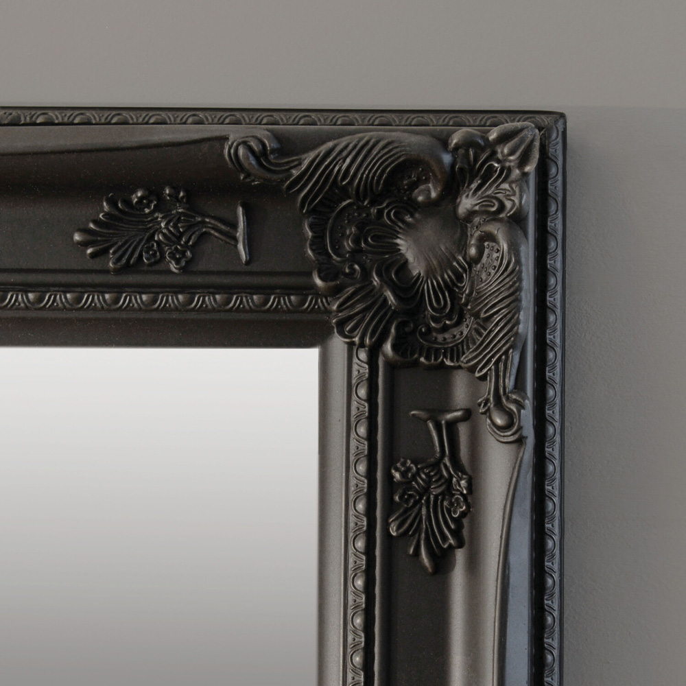 Sophia Black Ornate Lean To Mirror 172 x 92cm Image 4