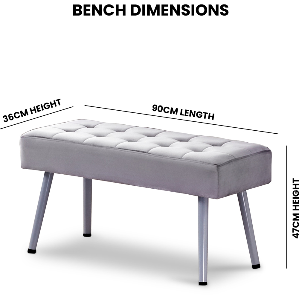 Kosy Koala 6 Seater Dining Set with Bench Oak Effect and Grey Velvet Image 4