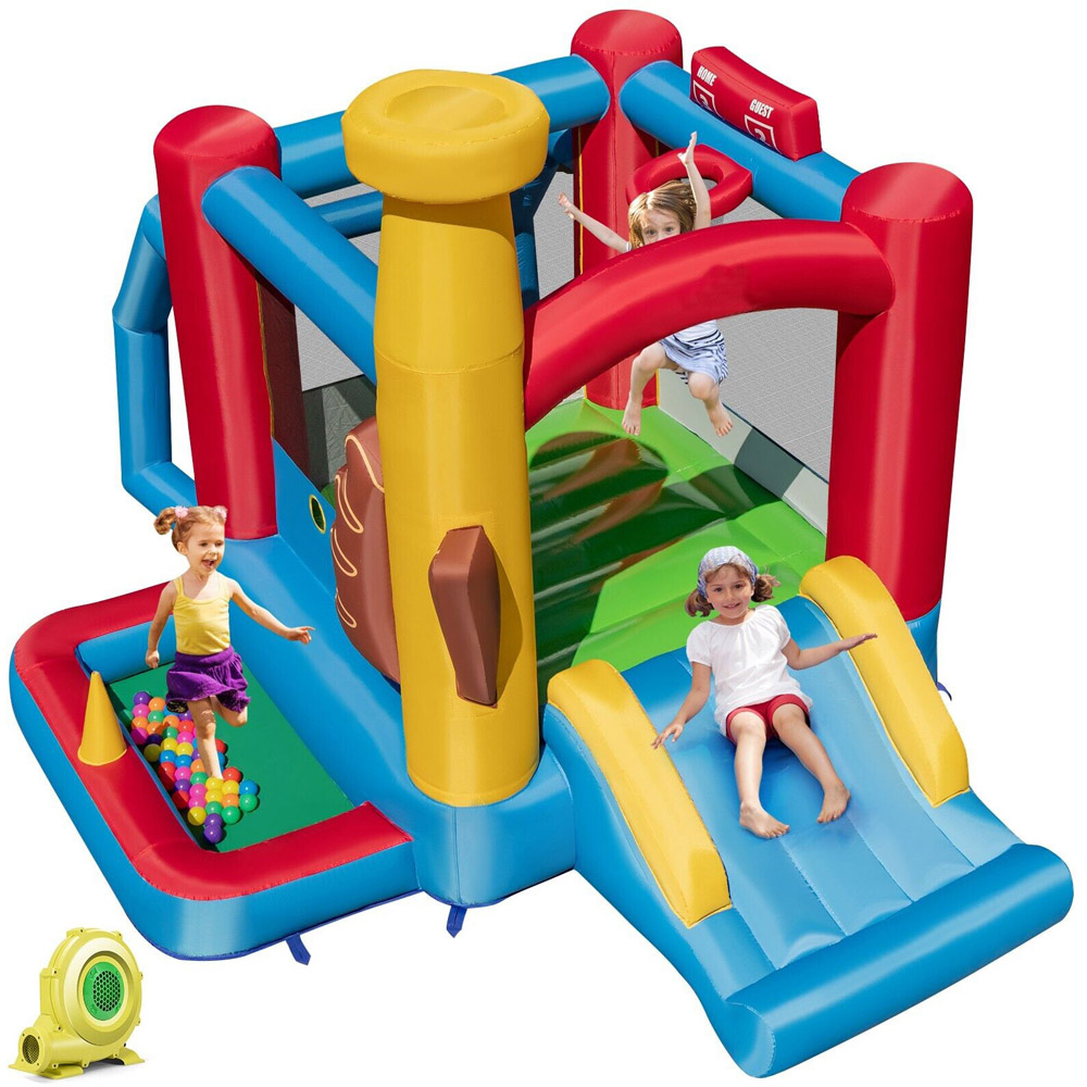 Costway Kids Bouncy Castle with Blower and Slide 680W Image 1