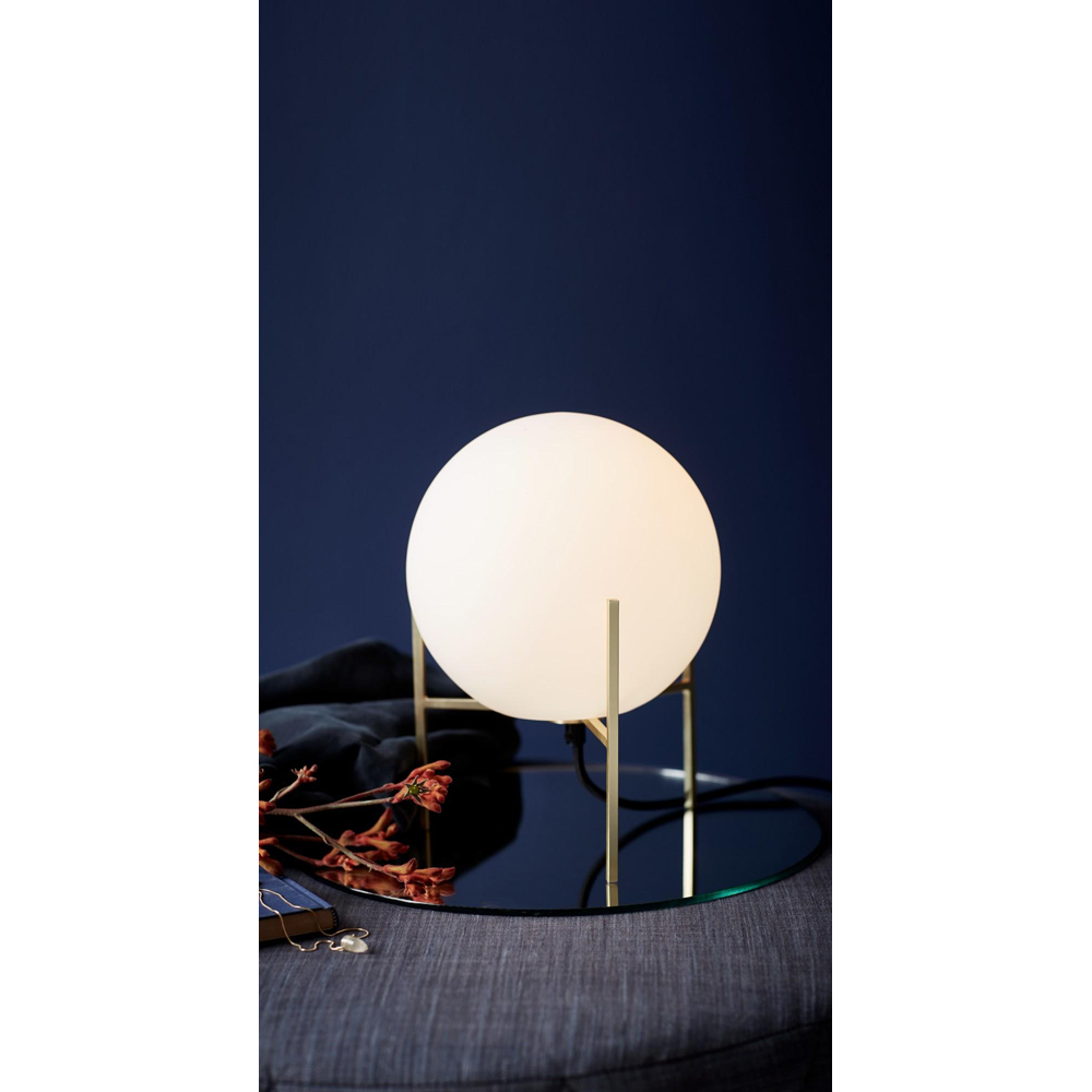 Nordlux Alton Opal White Glass Shade Brushed Brass Table Lamp Image 4