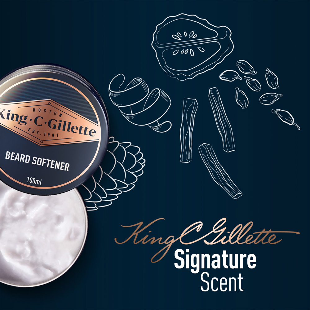 Gillette King C. For Men 3-in-1 Perfect Beard Regimen Kit with Beard Wash and Beard Softener Image 5