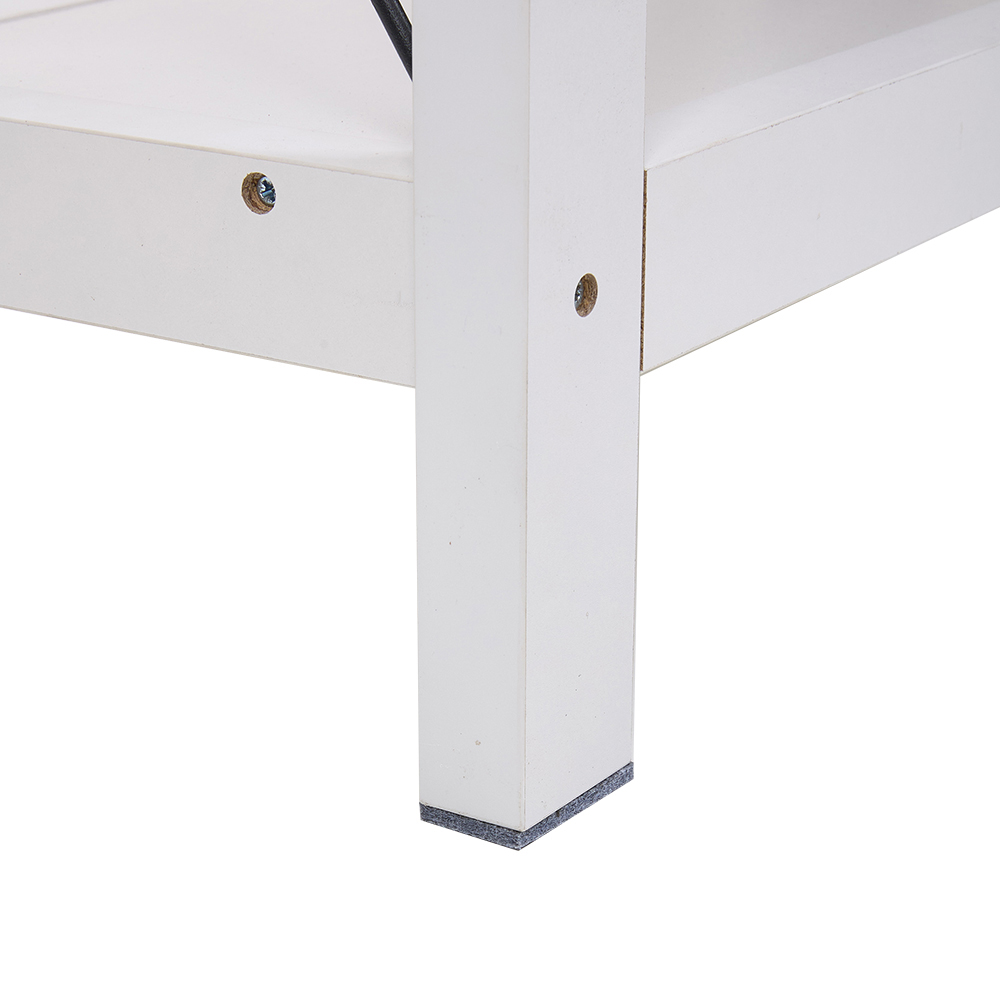 Living and Home Single Shelf White Side Table Image 8
