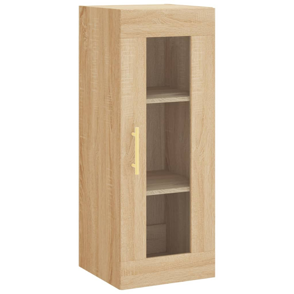 vidaXL Single Glass Door Brown Sonoma Oak Wall Mounted Cabinet Image 2