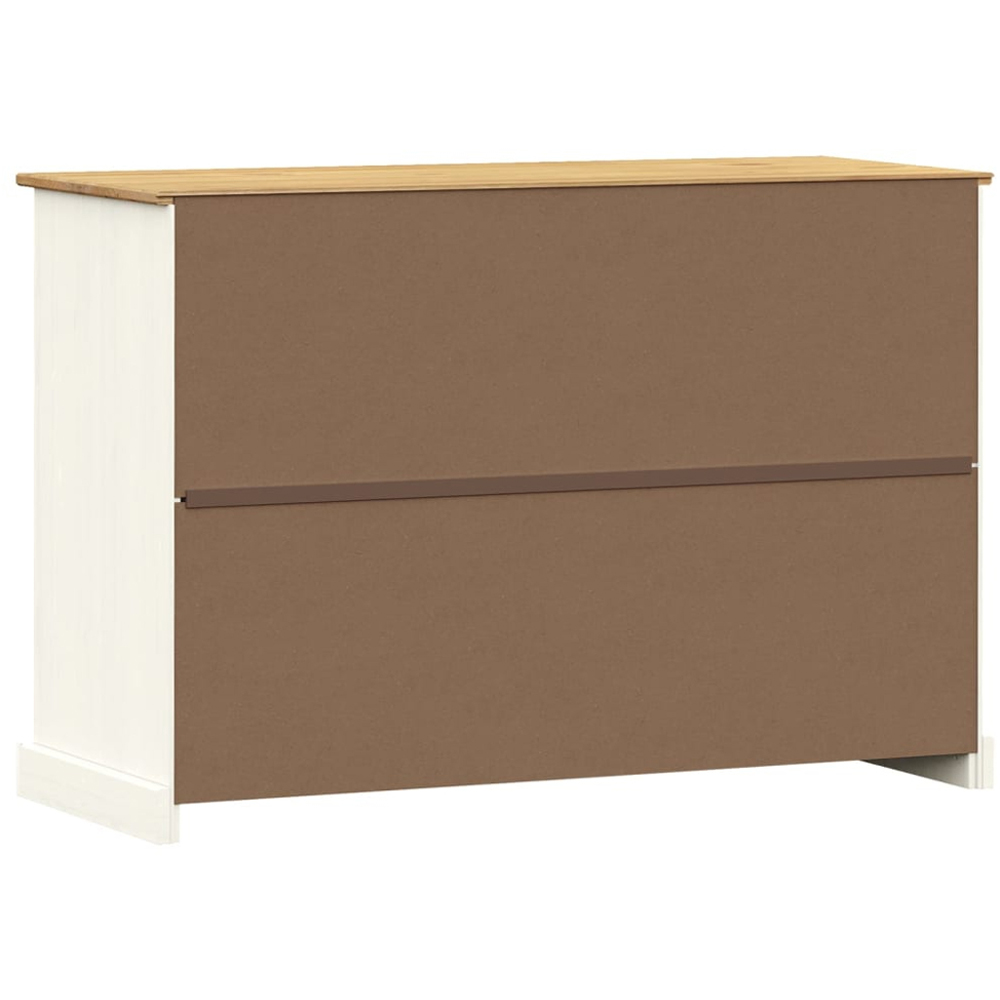 vidaXL Vigo 2 Door 4 Drawer White Solid Pine Wood Sideboard Image 7