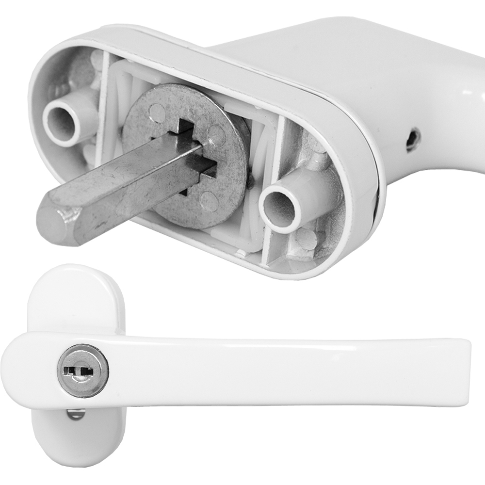 tectake White Lockable Window Handle 4 Pack Image 2
