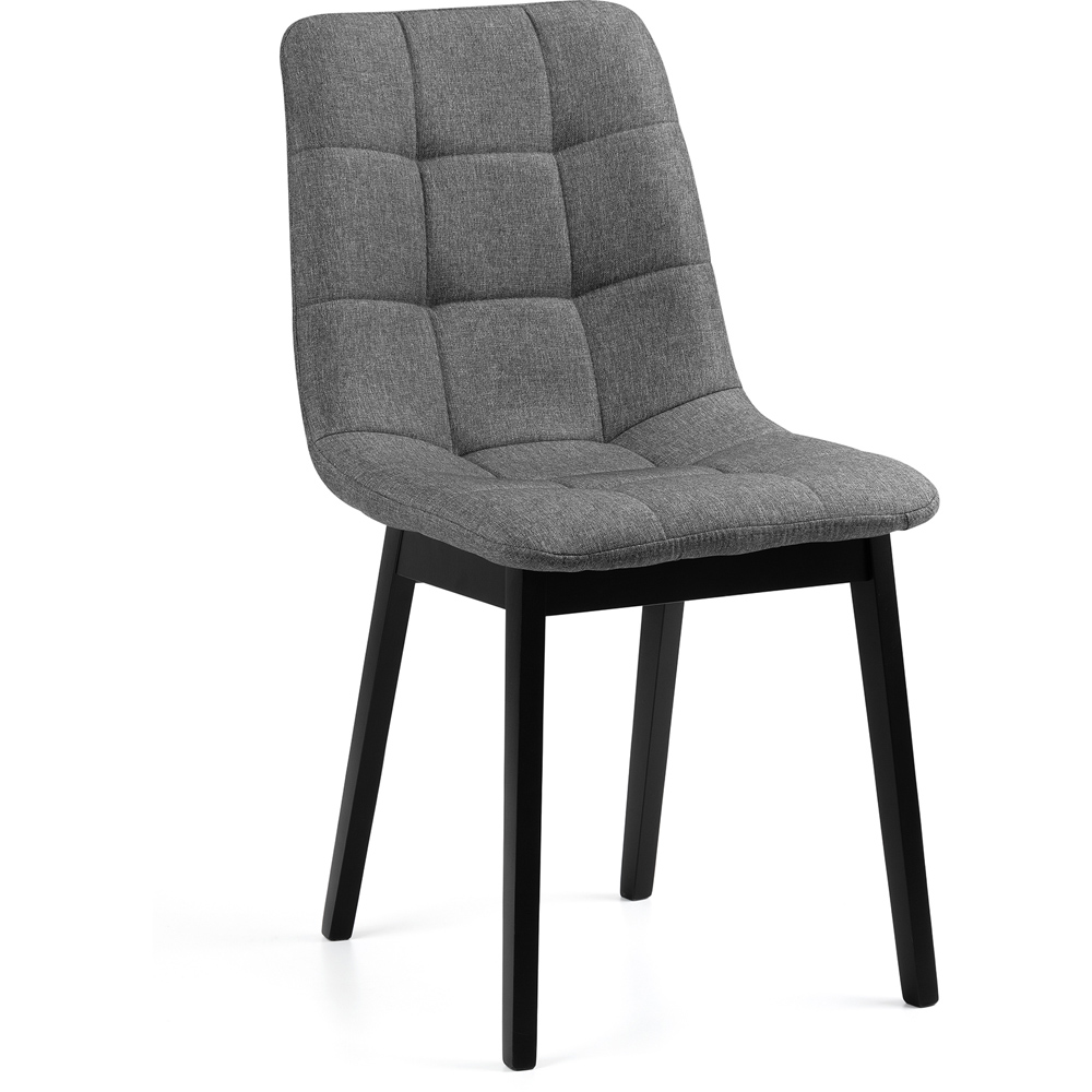 Julian Bowen Hayden Grey Linen Panelled Dining Chairs Set of 4 Image 2